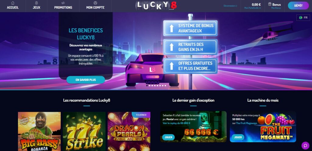 Lucky8 accueil