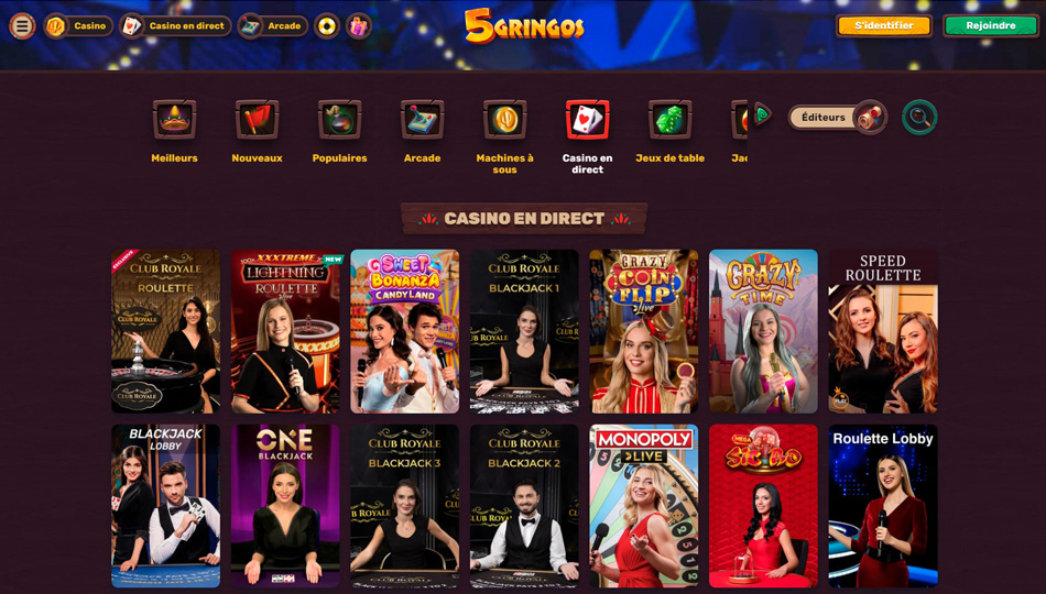Live casino 5Gringos